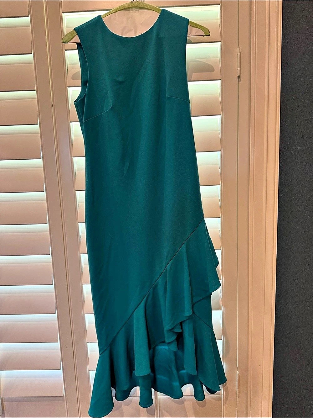 Calvin Klein Women's Blue Ruffle Midi Dress